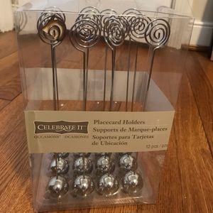 Silver Wedding Table Number Holders, “Celebrate It” Brand